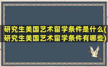 研究生美国艺术留学条件是什么(研究生美国艺术留学条件有哪些)