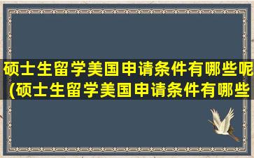 硕士生留学美国申请条件有哪些呢(硕士生留学美国申请条件有哪些学校)