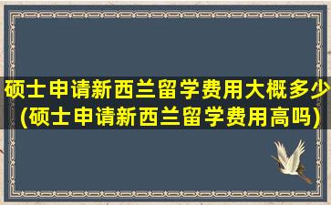 硕士申请新西兰留学费用大概多少(硕士申请新西兰留学费用高吗)