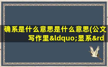 确系是什么意思是什么意思(公文写作里“显系”、“确系”是什么意思怎么用法)