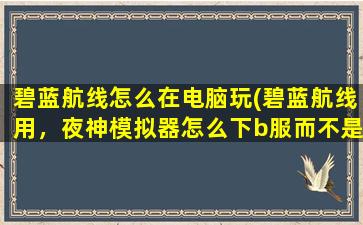 碧蓝航线怎么在电脑玩(碧蓝航线用，夜神模拟器怎么下b服而不是九游，有没有同样用夜神安卓模拟器玩B服的小伙伴)