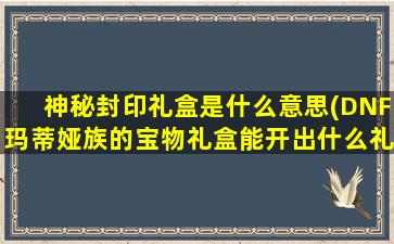 神秘封印礼盒是什么意思(DNF玛蒂娅族的宝物礼盒能开出什么礼盒内容是什么)