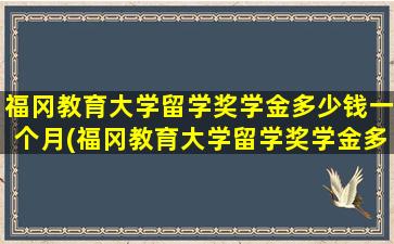 福冈教育大学留学奖学金多少钱一个月(福冈教育大学留学奖学金多少钱啊)