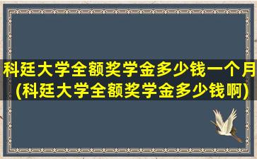 科廷大学全额奖学金多少钱一个月(科廷大学全额奖学金多少钱啊)