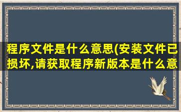 程序文件是什么意思(安装文件已损坏,请获取程序新版本是什么意思)