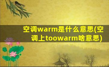 空调warm是什么意思(空调上toowarm啥意思)