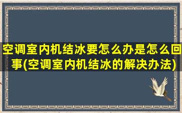 空调室内机结冰要怎么办是怎么回事(空调室内机结冰的解决办法)