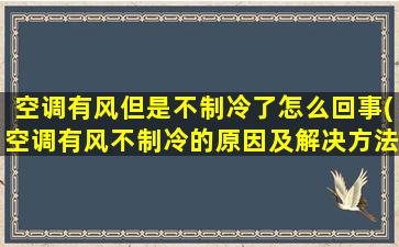 空调有风但是不制冷了怎么回事(空调有风不制冷的原因及解决方法)