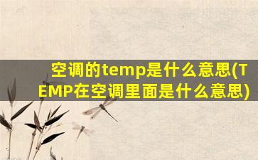 空调的temp是什么意思(TEMP在空调里面是什么意思)