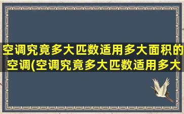 空调究竟多大匹数适用多大面积的空调(空调究竟多大匹数适用多大面积的房间)