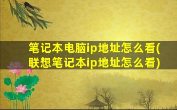 笔记本电脑ip地址怎么看(联想笔记本ip地址怎么看)