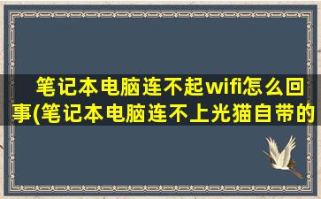 笔记本电脑连不起wifi怎么回事(笔记本电脑连不上光猫自带的wifi)