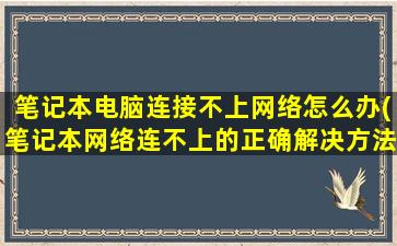 笔记本电脑连接不上网络怎么办(笔记本网络连不上的正确解决方法)