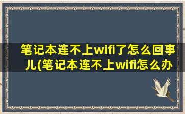 笔记本连不上wifi了怎么回事儿(笔记本连不上wifi怎么办)