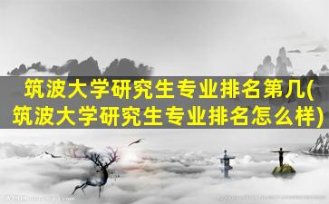 筑波大学研究生专业排名第几(筑波大学研究生专业排名怎么样)