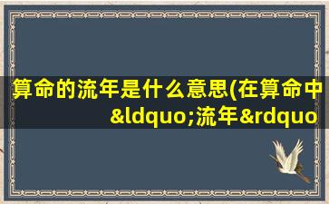 算命的流年是什么意思(在算命中“流年”一词是什么意思)