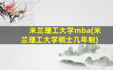 米兰理工大学mba(米兰理工大学硕士几年制)