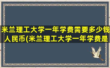 米兰理工大学一年学费需要多少钱人民币(米兰理工大学一年学费是多少)