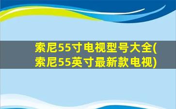 索尼55寸电视型号大全(索尼55英寸最新款电视)