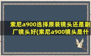 索尼a900选择原装镜头还是副厂镜头好(索尼a900镜头是什么卡口)