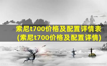 索尼t700价格及配置详情表(索尼t700价格及配置详情)