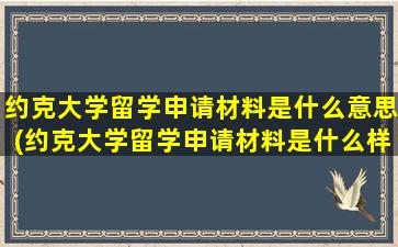 约克大学留学申请材料是什么意思(约克大学留学申请材料是什么样子的)