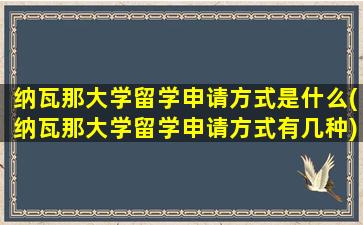 纳瓦那大学留学申请方式是什么(纳瓦那大学留学申请方式有几种)