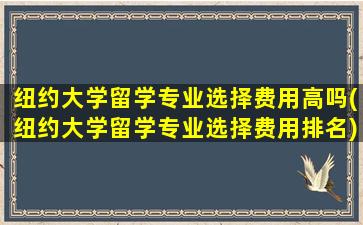 纽约大学留学专业选择费用高吗(纽约大学留学专业选择费用排名)