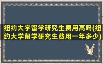 纽约大学留学研究生费用高吗(纽约大学留学研究生费用一年多少)