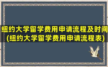 纽约大学留学费用申请流程及时间(纽约大学留学费用申请流程表)