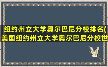 纽约州立大学奥尔巴尼分校排名(美国纽约州立大学奥尔巴尼分校世界排名)