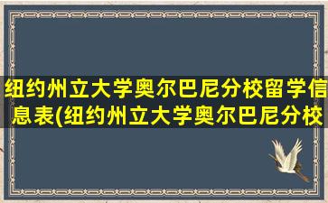 纽约州立大学奥尔巴尼分校留学信息表(纽约州立大学奥尔巴尼分校怎么样)