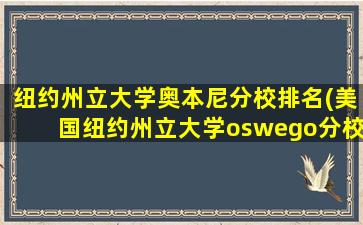 纽约州立大学奥本尼分校排名(美国纽约州立大学oswego分校)