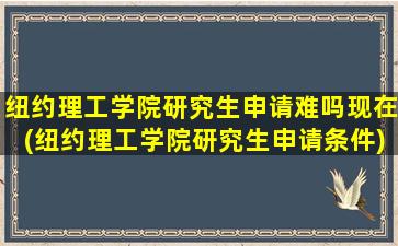 纽约理工学院研究生申请难吗现在(纽约理工学院研究生申请条件)