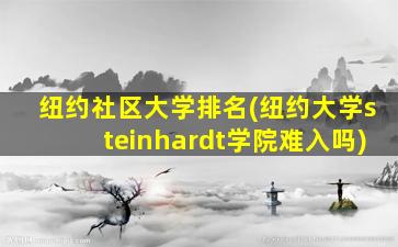 纽约社区大学排名(纽约大学steinhardt学院难入吗)