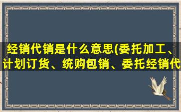 经销代销是什么意思(委托加工、计划订货、统购包销、委托经销代销分别是什么意思)