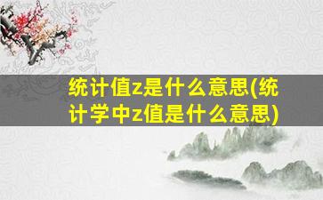 统计值z是什么意思(统计学中z值是什么意思)