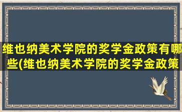 维也纳美术学院的奖学金政策有哪些(维也纳美术学院的奖学金政策怎么样)