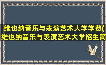 维也纳音乐与表演艺术大学学费(维也纳音乐与表演艺术大学招生简章)