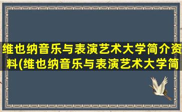 维也纳音乐与表演艺术大学简介资料(维也纳音乐与表演艺术大学简介及排名)