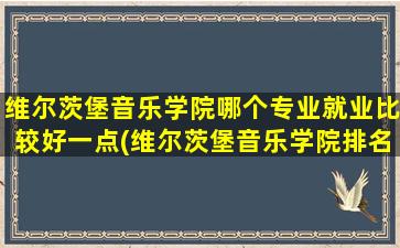 维尔茨堡音乐学院哪个专业就业比较好一点(维尔茨堡音乐学院排名)