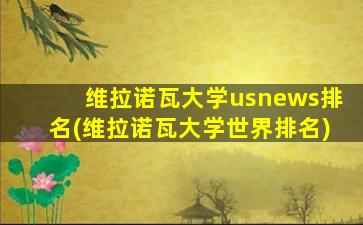 维拉诺瓦大学usnews排名(维拉诺瓦大学世界排名)