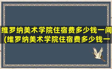 维罗纳美术学院住宿费多少钱一间(维罗纳美术学院住宿费多少钱一年)