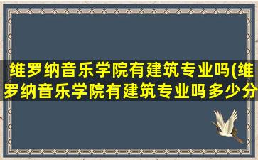 维罗纳音乐学院有建筑专业吗(维罗纳音乐学院有建筑专业吗多少分)