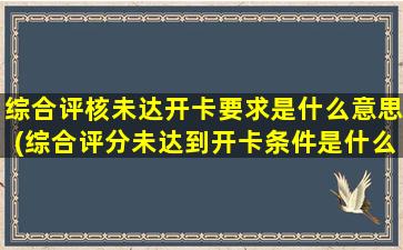 综合评核未达开卡要求是什么意思(综合评分未达到开卡条件是什么意思)