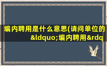 编内聘用是什么意思(请问单位的“编内聘用”是什么意思)