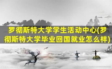 罗彻斯特大学学生活动中心(罗彻斯特大学毕业回国就业怎么样)