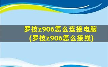 罗技z906怎么连接电脑(罗技z906怎么接线)