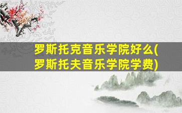 罗斯托克音乐学院好么(罗斯托夫音乐学院学费)