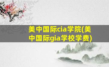 美中国际cia学院(美中国际gia学校学费)